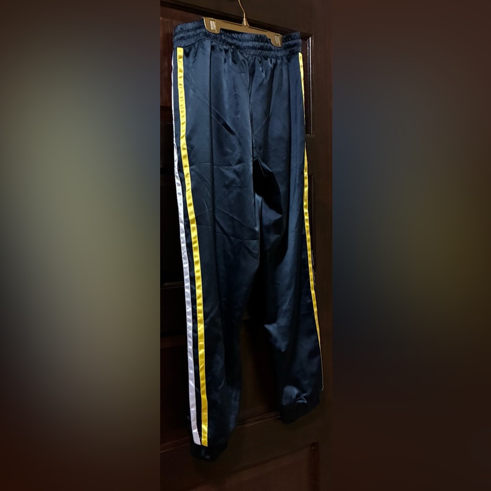 Guess Blue Joggers with Yellow and White Stripes